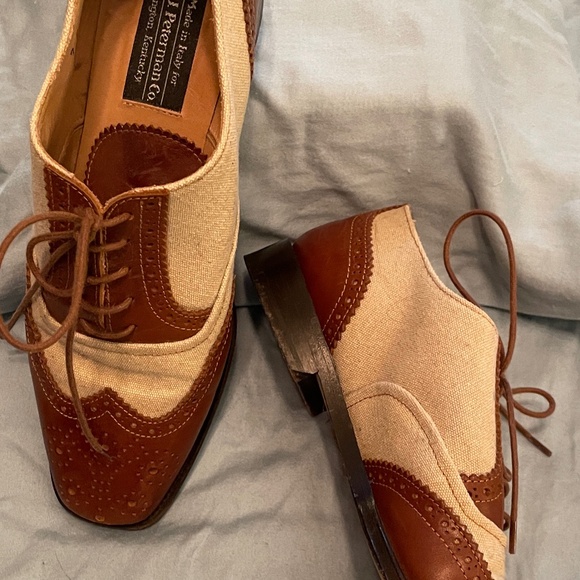 Spectator Shoes, J. Peterman, Tan & Cognac, US 7 UK 5 - Picture 4 of 5